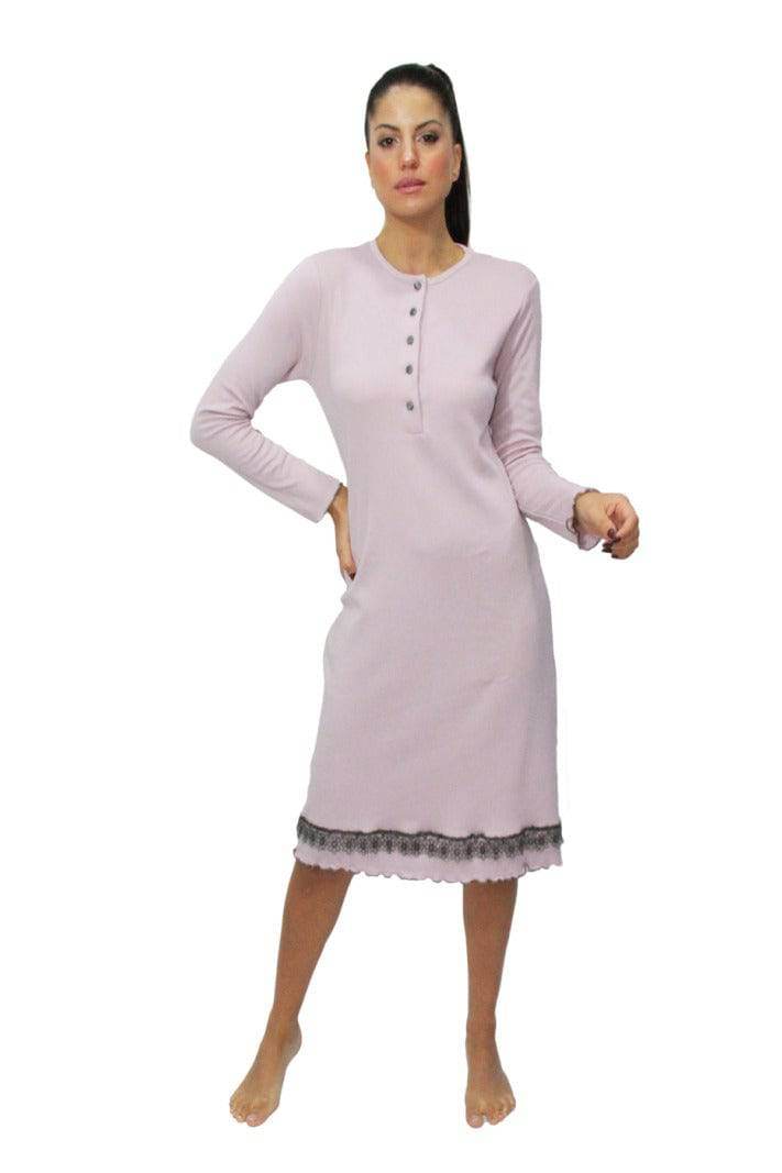 Camicia Lunga Donna 2664 Rosa e Menta - evabiancheria