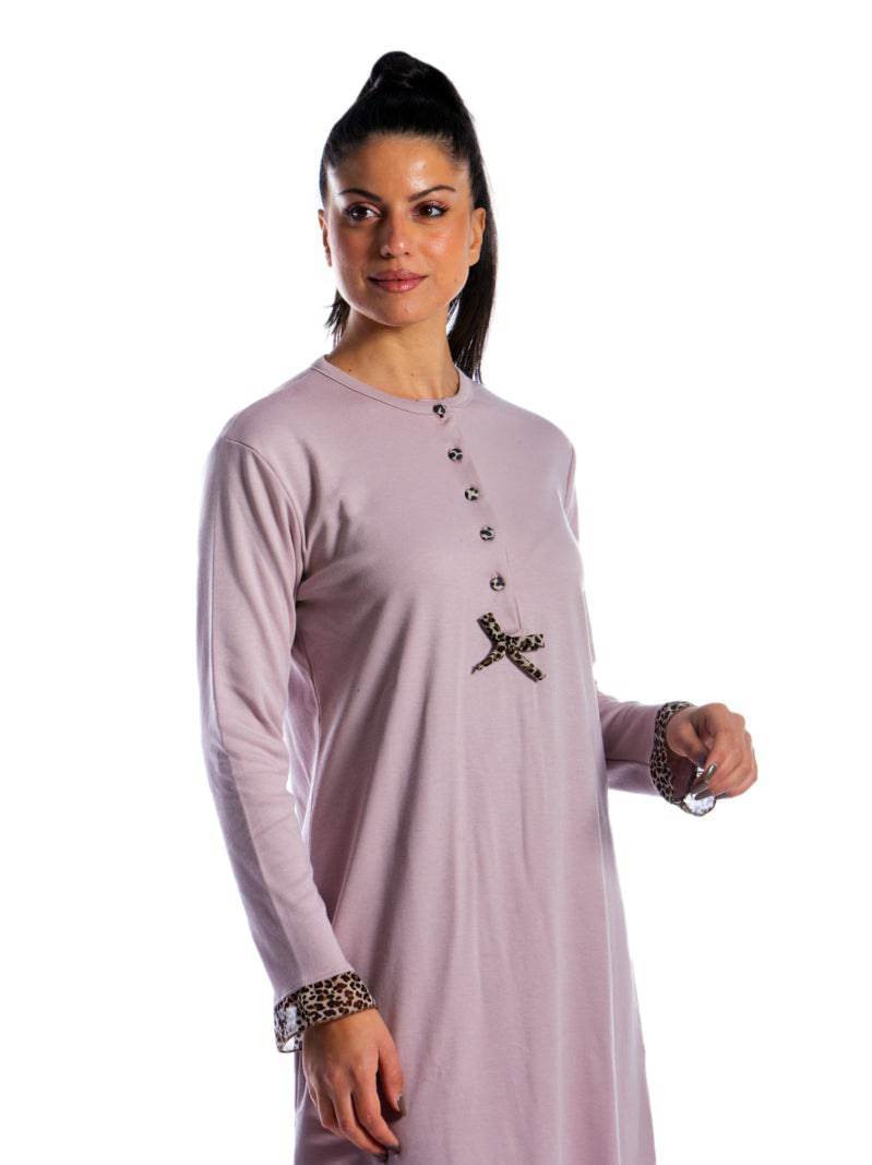 Camicia Lunga Donna 3190 Rosa e Menta - evabiancheria