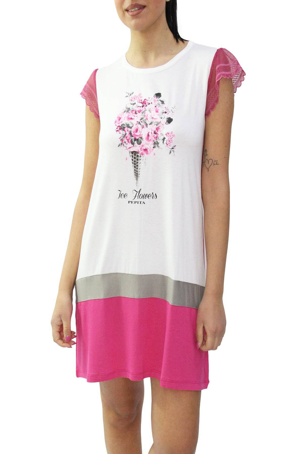 Camicia corta Donna AZALEA 5582 Pepita evabiancheria