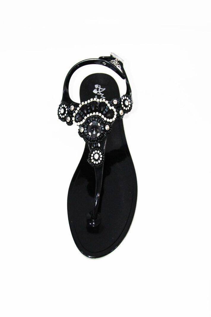 Ciabatta infradito Donna PORTOFINO CIA Nero/pietre Amarene - evabiancheria