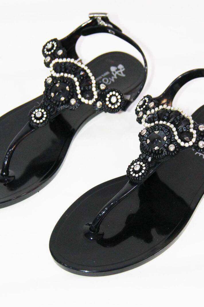 Ciabatta infradito Donna PORTOFINO CIA Nero/pietre Amarene - evabiancheria