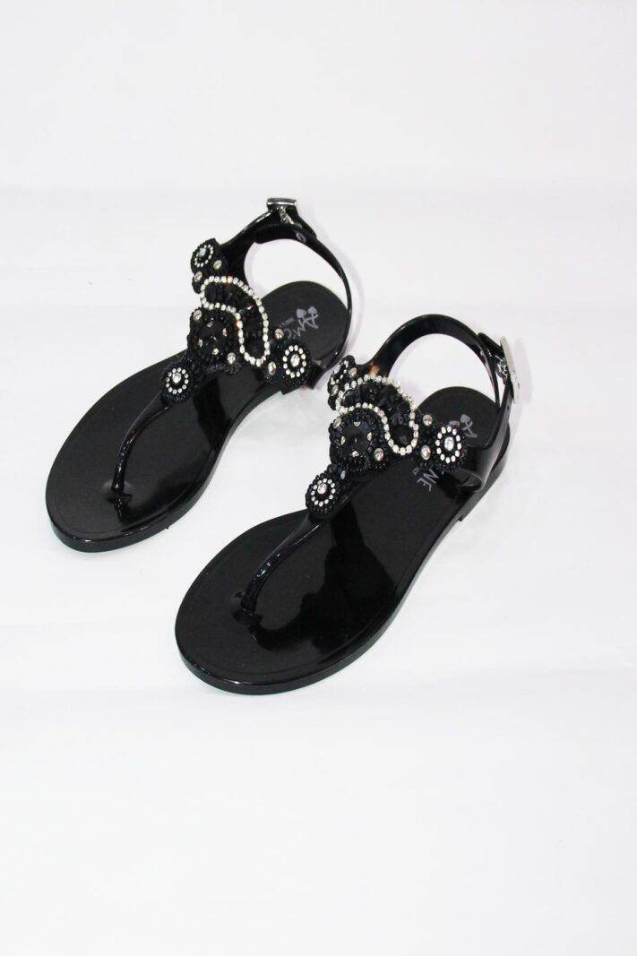 Ciabatta infradito Donna PORTOFINO CIA Nero/pietre Amarene - evabiancheria