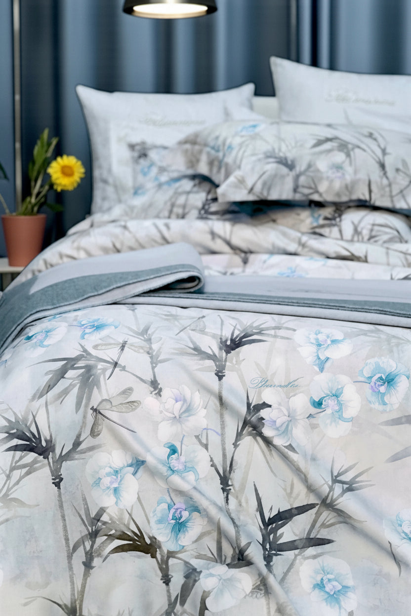 Lenzuola Stampato Biancheria Orchidea Cpl Blumarine Home