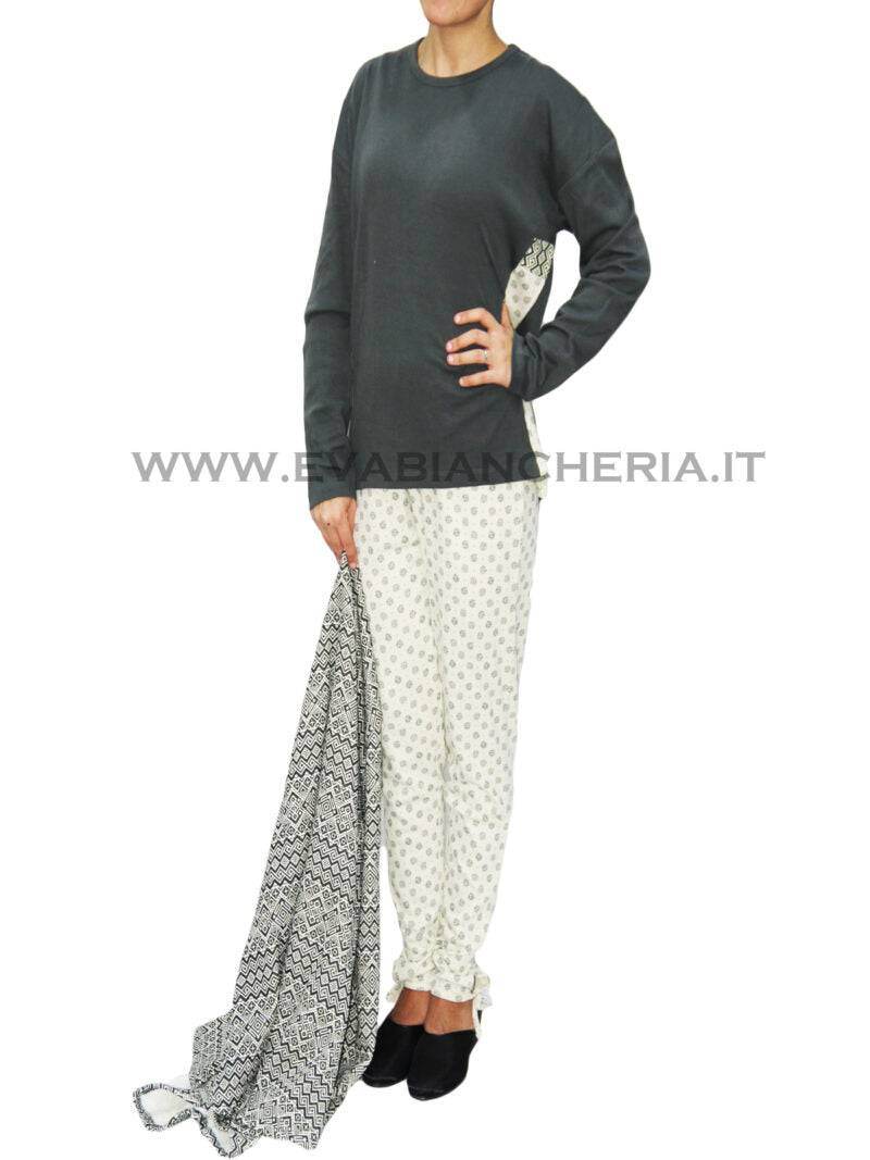 Completo pigiama Pigiama + Vestaglia Donna N02093 Promise - evabiancheria