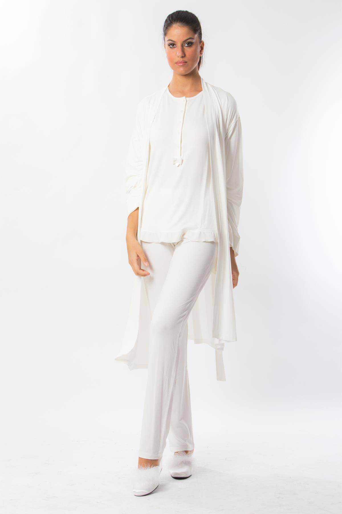 Completo pigiama Pigiama + Vestaglia Donna PARIS 4441 Pepita - evabiancheria