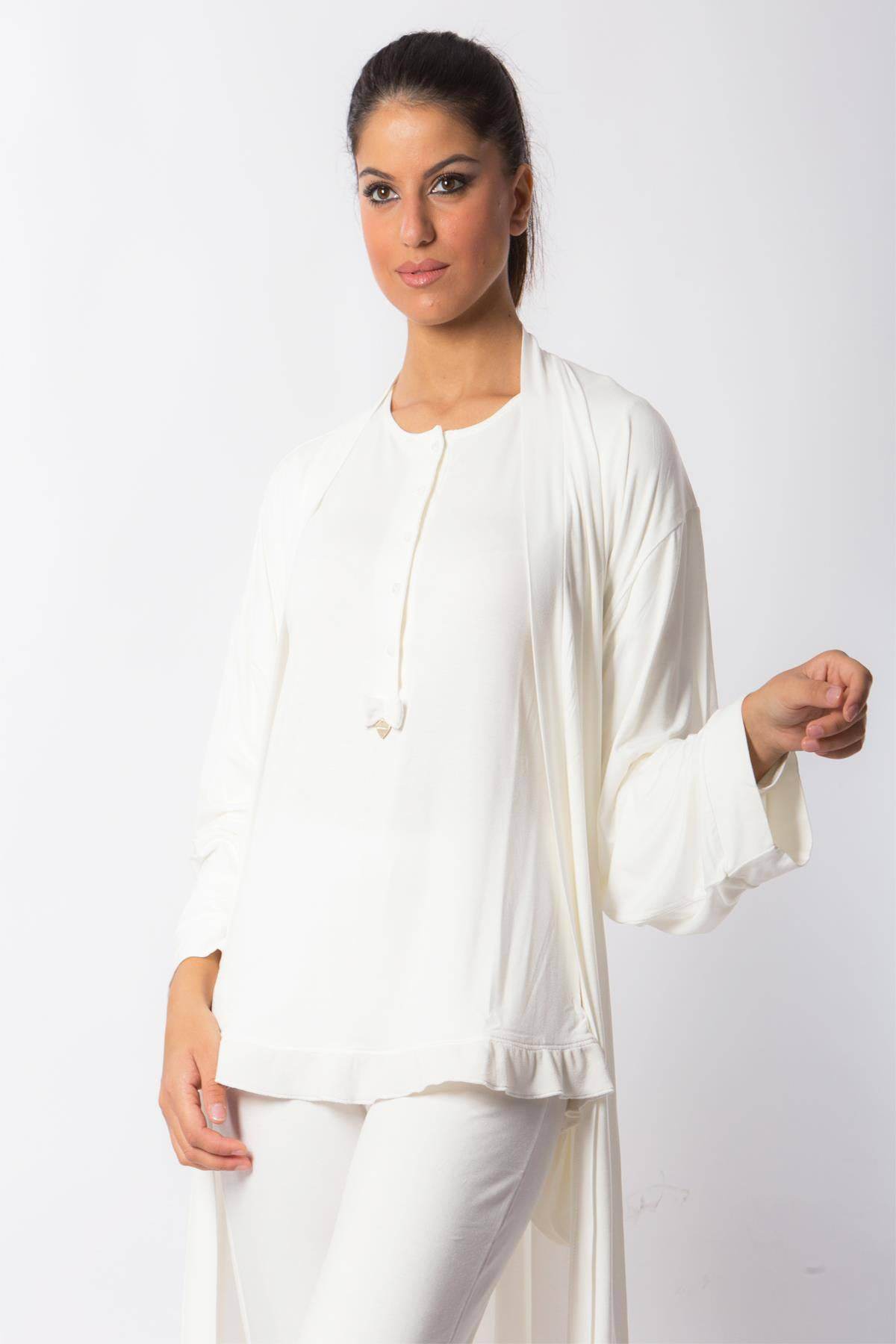 Completo pigiama Pigiama + Vestaglia Donna PARIS 4441 Pepita - evabiancheria