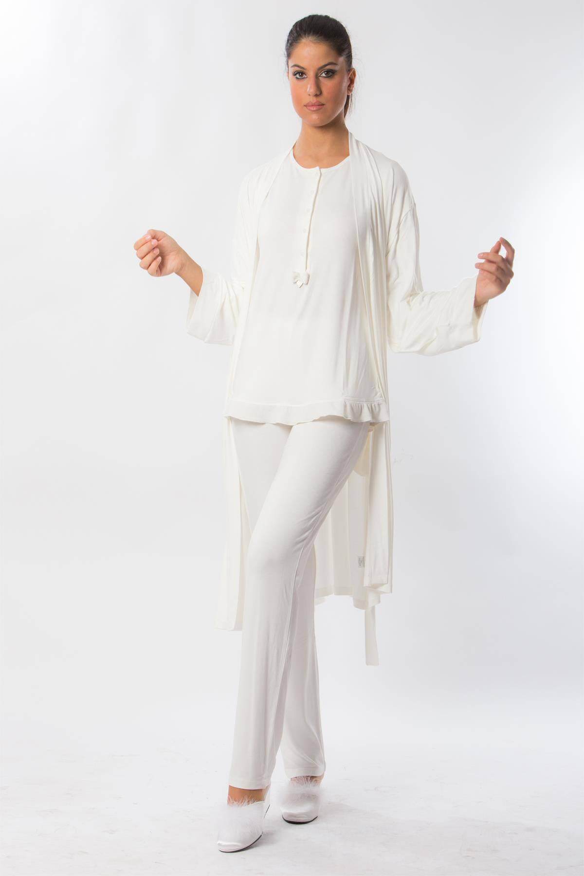 Completo pigiama Pigiama + Vestaglia Donna PARIS 4441 Pepita - evabiancheria