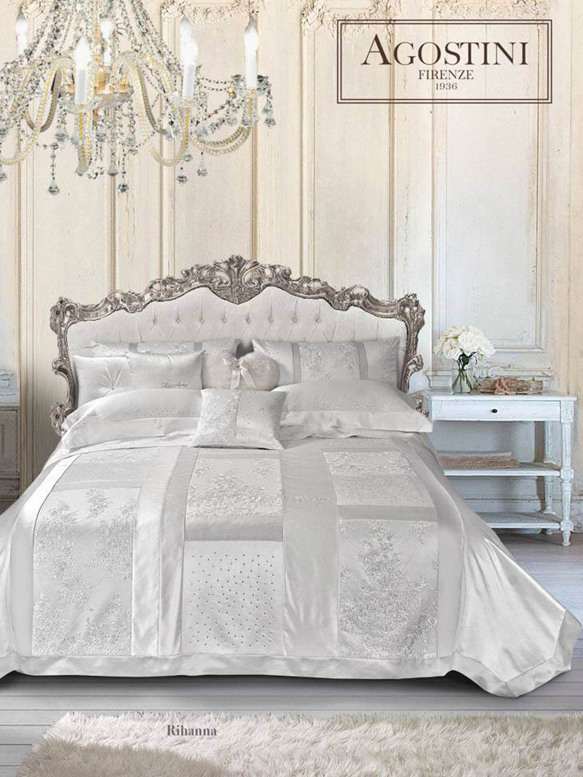 Copriletto + 2 cuscini Biancheria Rihann Copriletto Agostini - evabiancheria