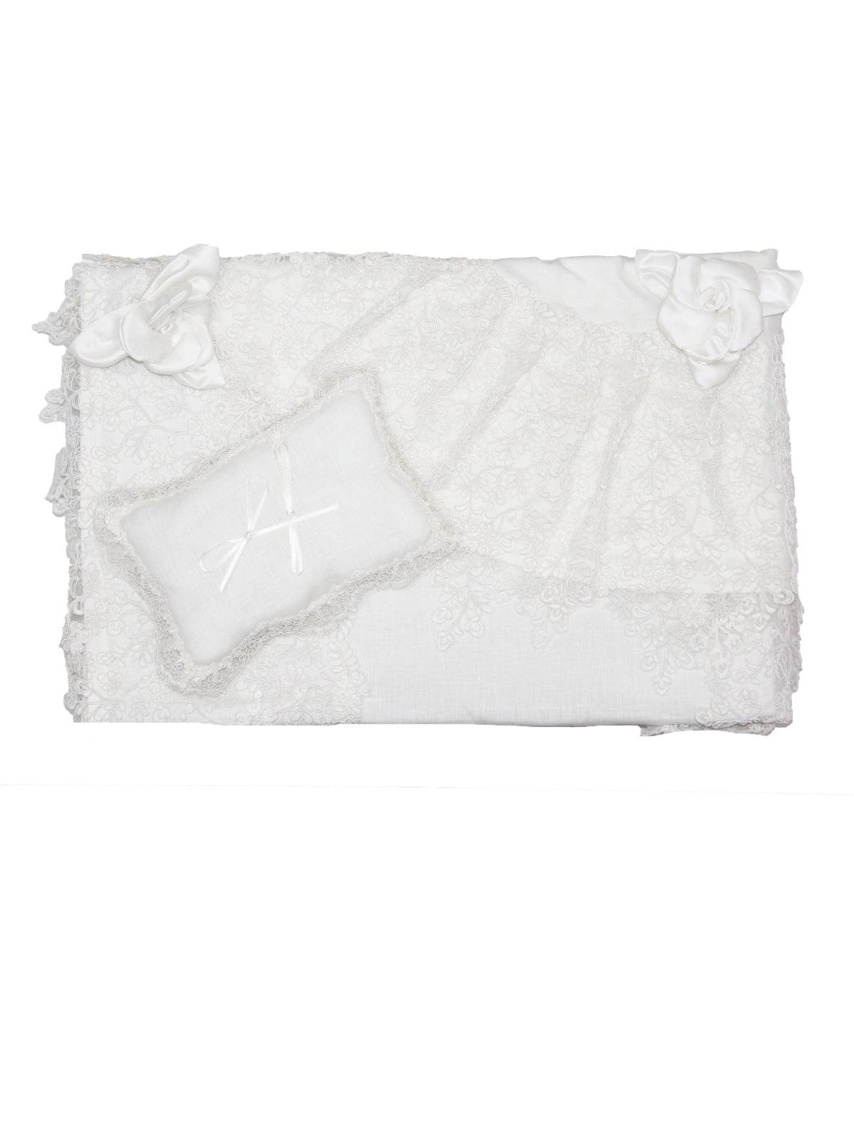 Copriletto+Lenzuola con pizzo Biancheria Desi Composè Chiarelle Sophie - evabiancheria