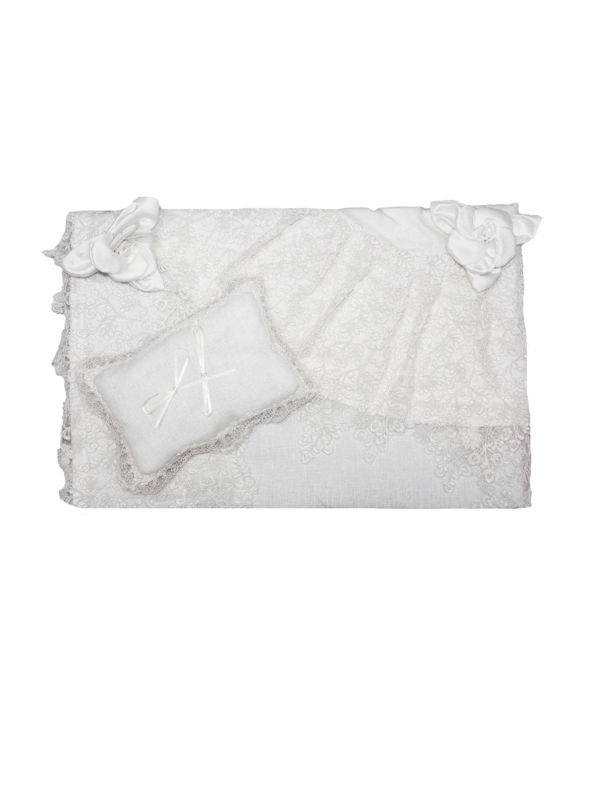 Copriletto+Lenzuola con pizzo Biancheria Desi Composè Chiarelle Sophie - evabiancheria