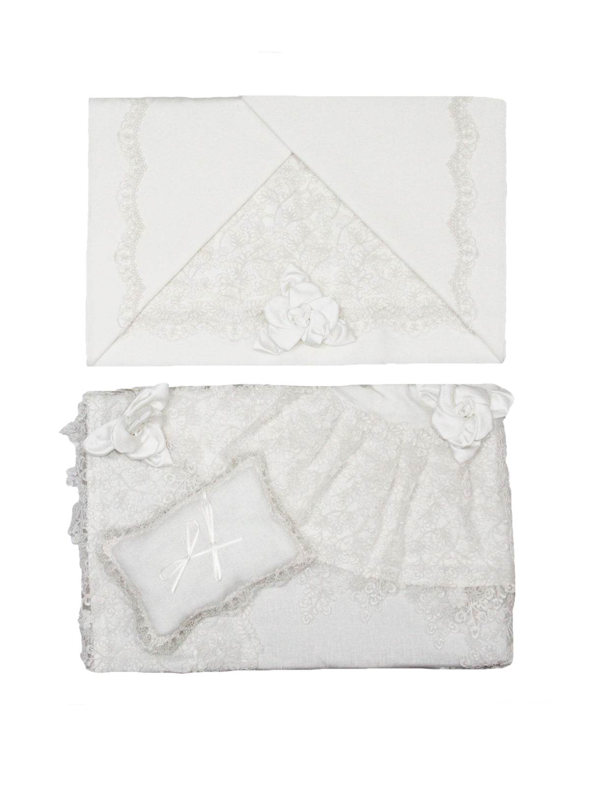 Copriletto+Lenzuola con pizzo Biancheria Desi Composè Chiarelle Sophie - evabiancheria