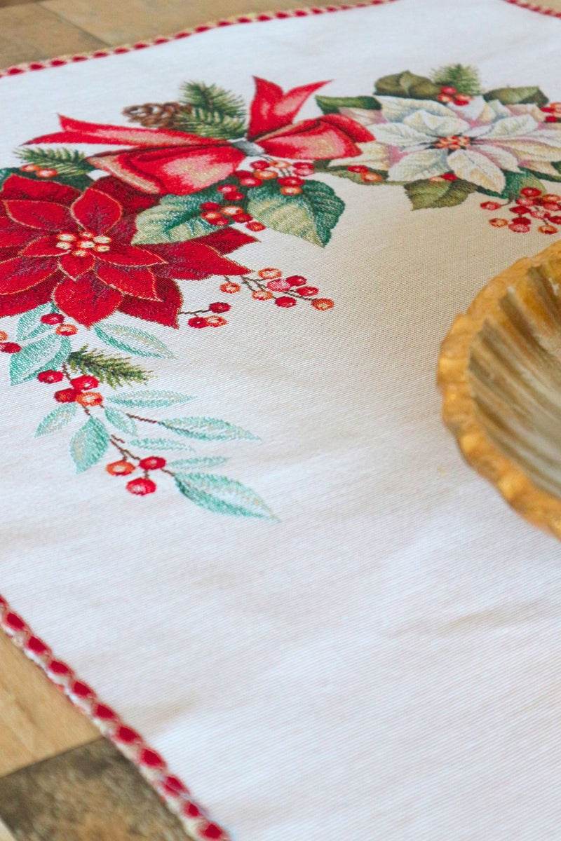 Runner 47x140 Natalizio Biancheria Fiocco Runner Nat Mae - evabiancheria