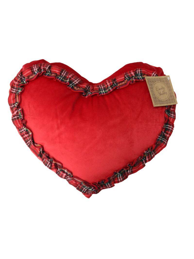 Cuscino natalizio a cuore Biancheria ROYAL VELVET CUSC CUORE Lovely Shabby - evabiancheria
