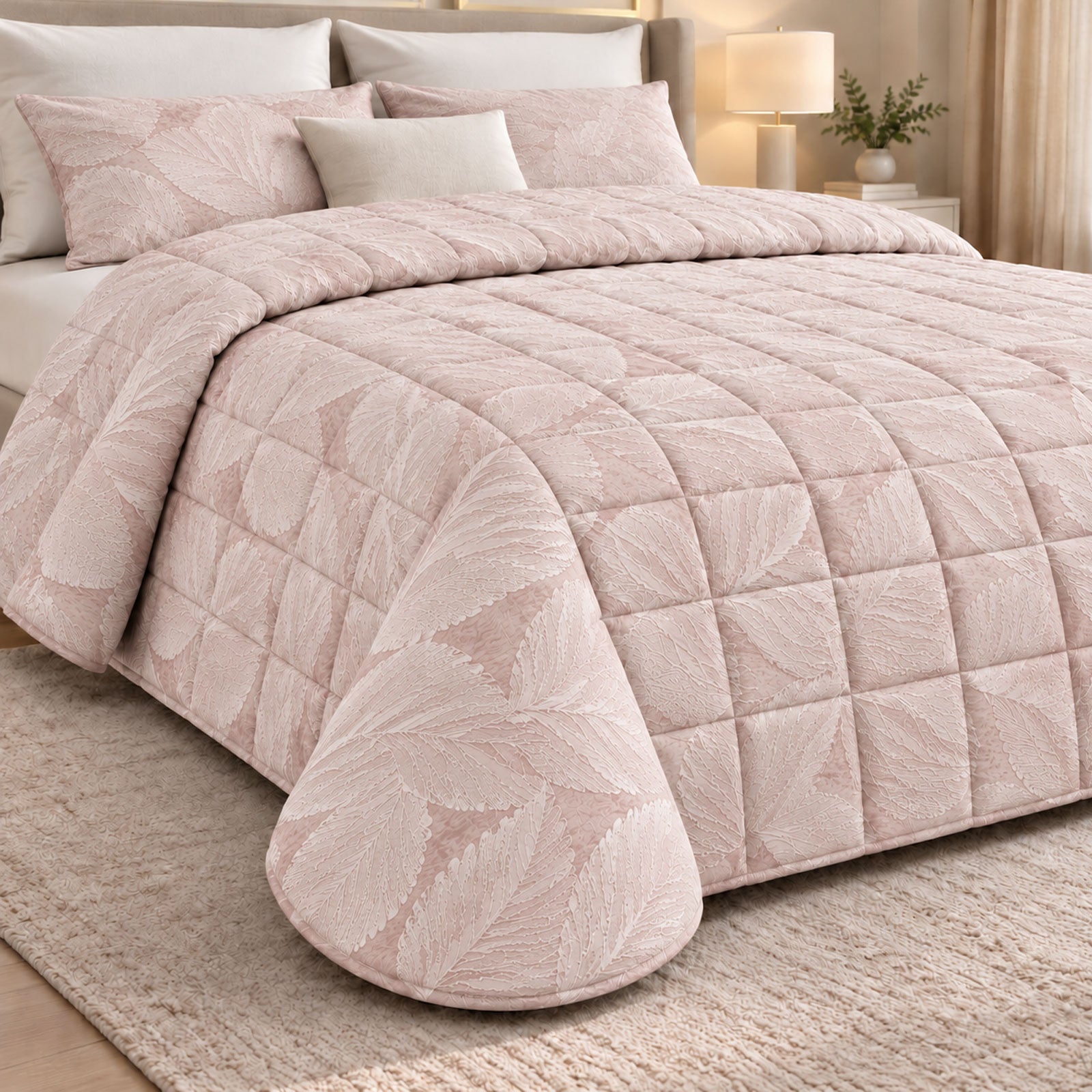 Trapunta jacquard Biancheria Grimilde Foliage Trap Eva Home