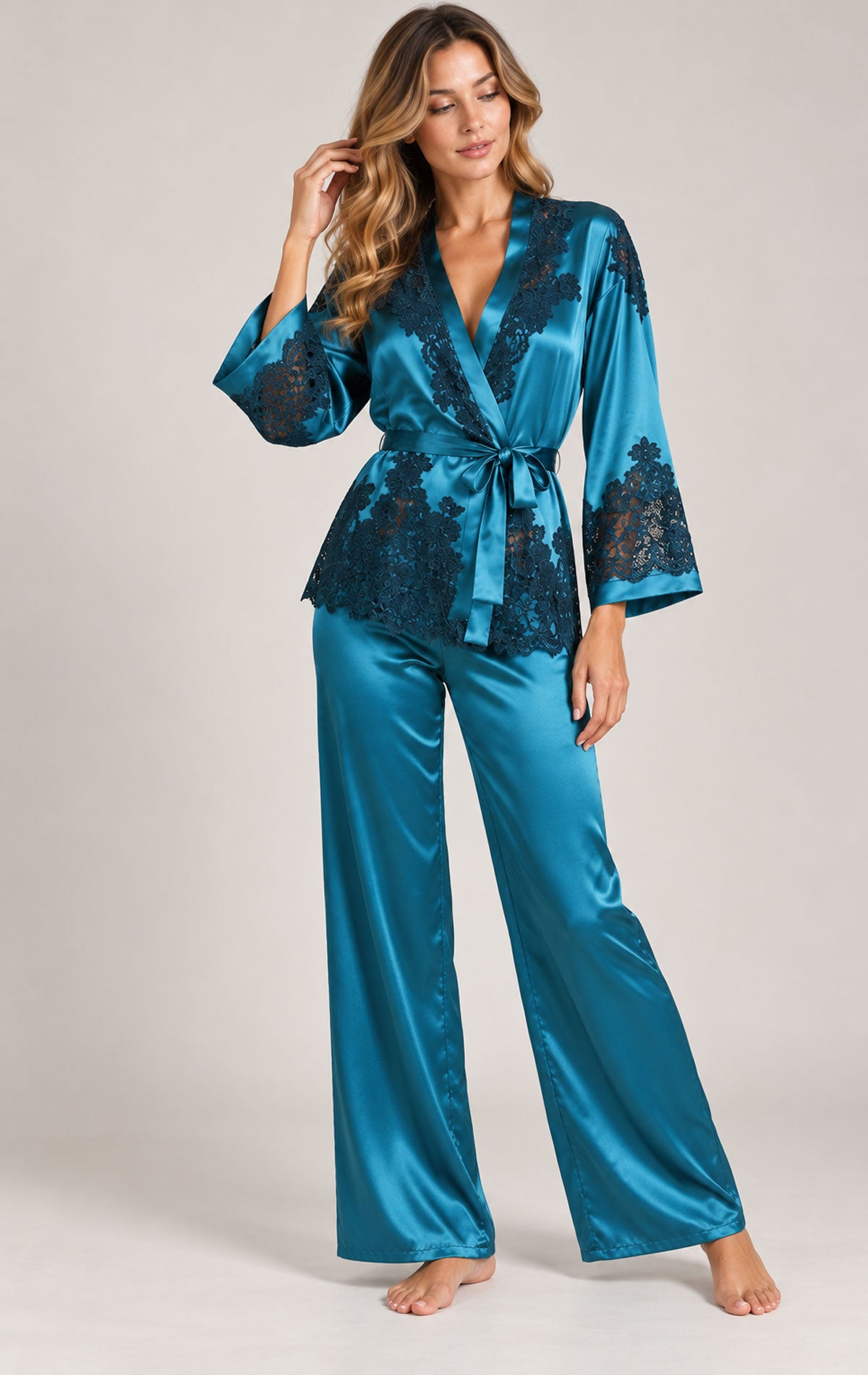 Pigiama con pizzo Donna 3DES5501 Marjolaine
