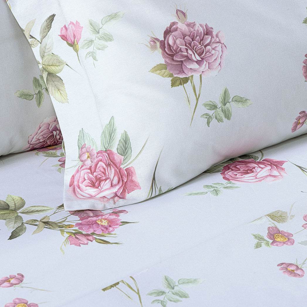 Lenzuola Stampato Biancheria Giardino Romantico Cpl Caleffi - evabiancheria