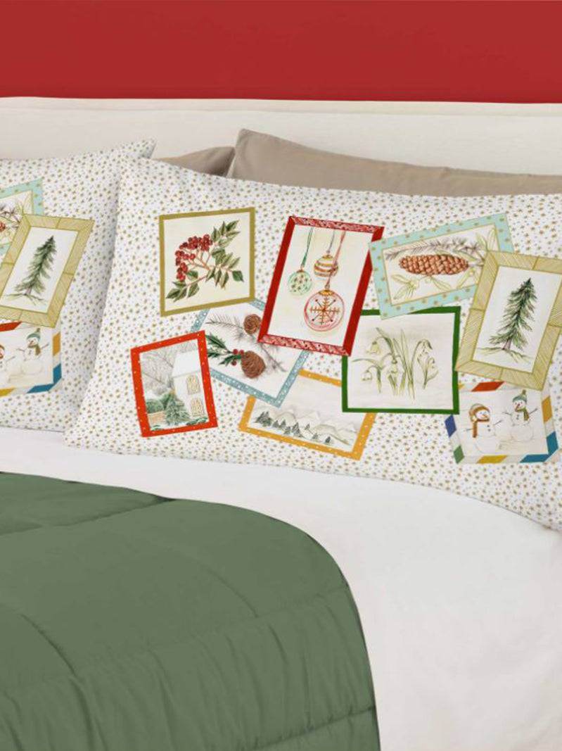 Federe stampate natalizie Biancheria POSTCARDS FED Riviera - evabiancheria