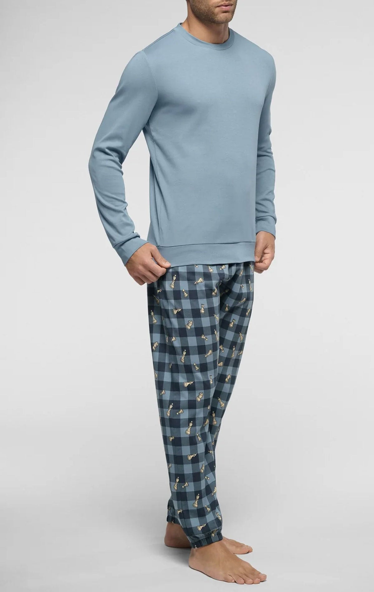 Pigiama Giro collo Uomo VPRT93429 Scacchi Perofil