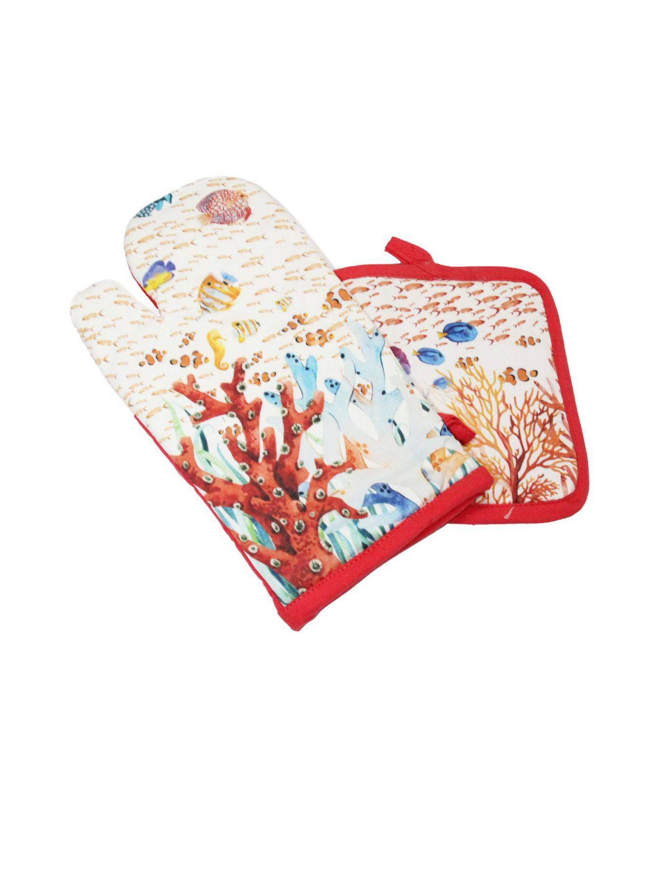 Guanti e presina 2 Pezzi Biancheria POSITANO SET GP Lovely Shabby - evabiancheria