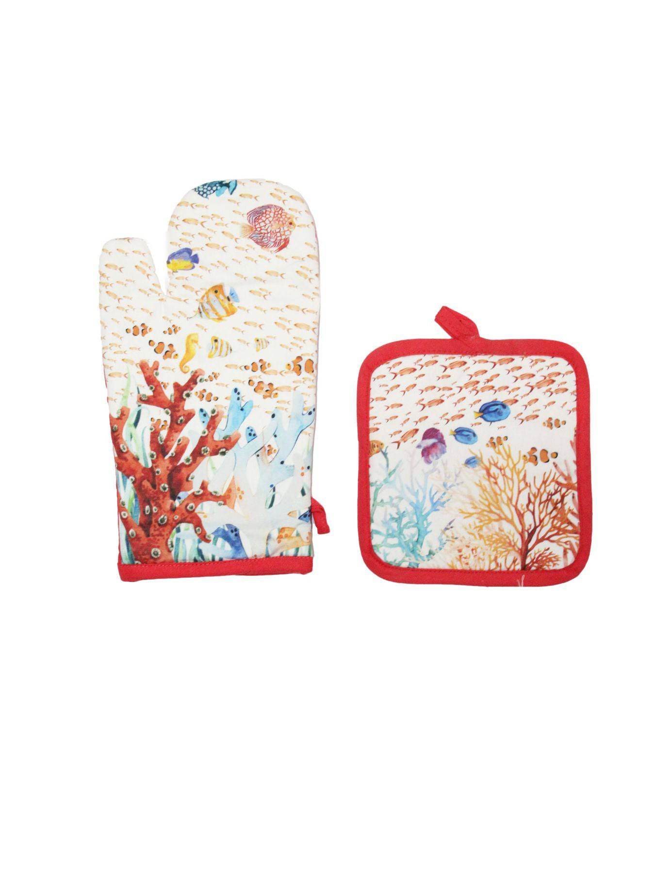 Guanti e presina 2 Pezzi Biancheria POSITANO SET GP Lovely Shabby - evabiancheria