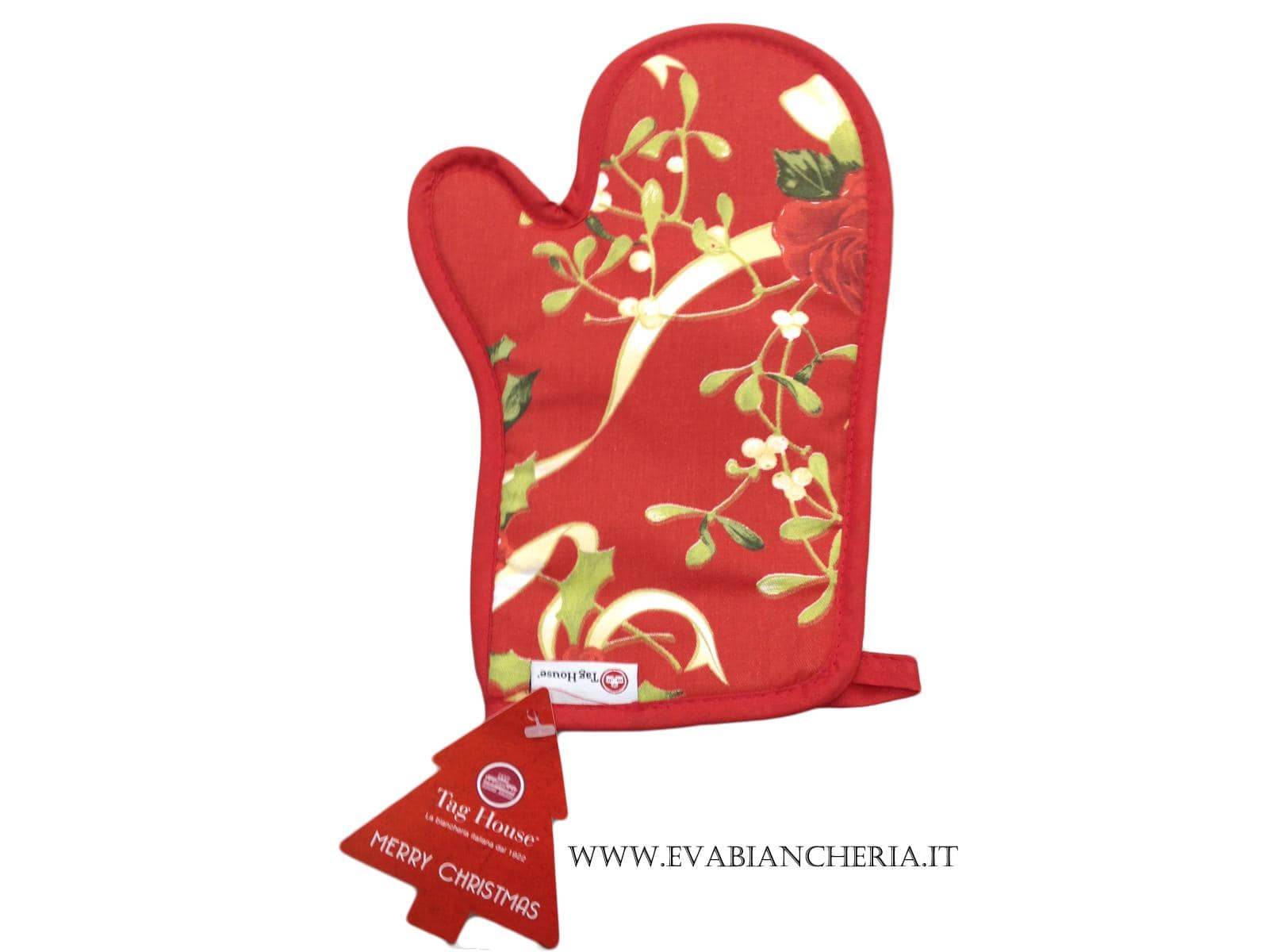 Guanto da forno natalizio Biancheria ROSE DI NATALE GUANTO Tag House - evabiancheria