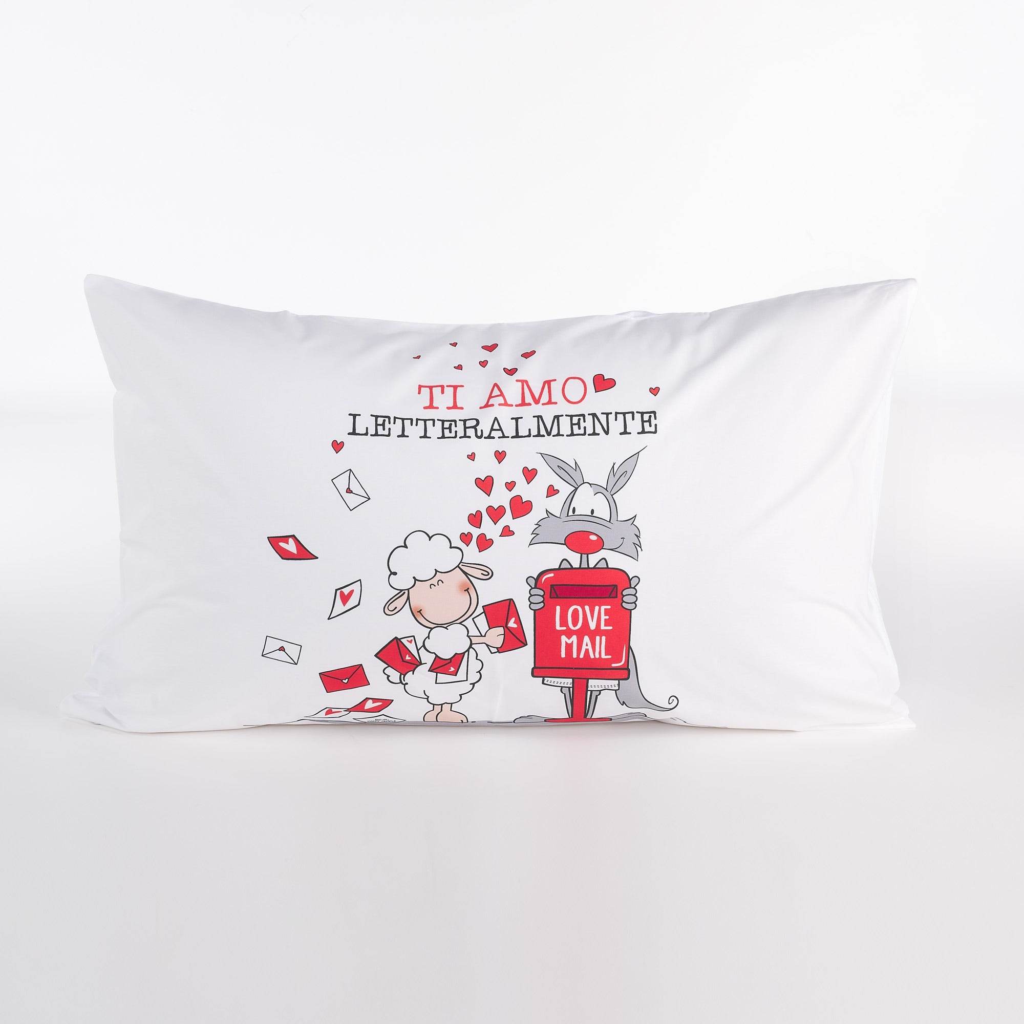 Federa Stampato Biancheria Fantafedere Ti Amo Happy People - evabiancheria