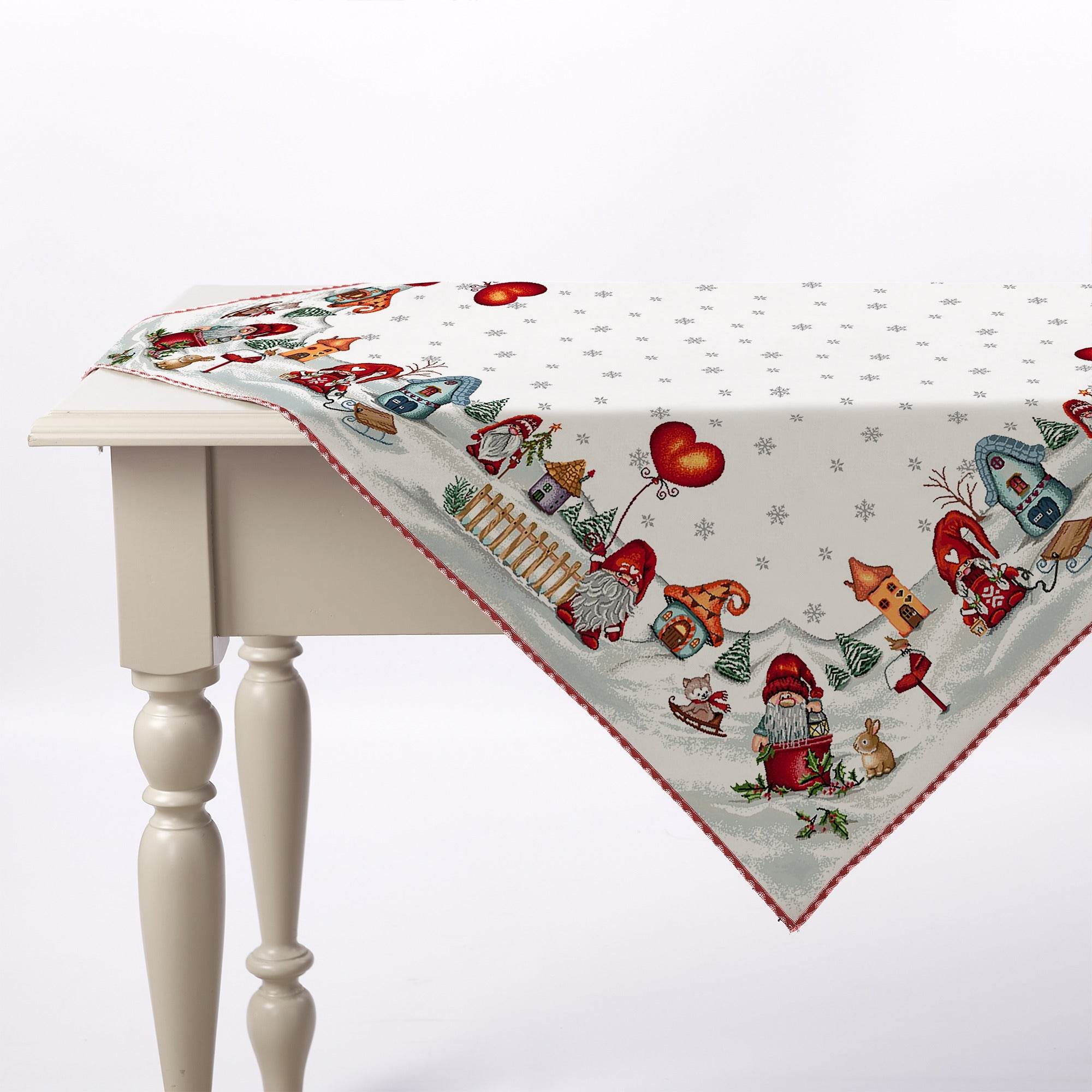 Centrotavola 100x100 Natalizio Biancheria Cuore Centrotavola Nat Mae - evabiancheria