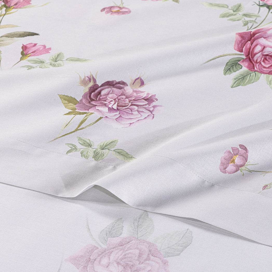 Lenzuola Stampato Biancheria Giardino Romantico Cpl Caleffi - evabiancheria