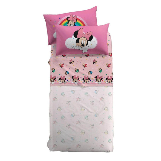 Lenzuola Stampato Biancheria Minnie Rainbow cpl Caleffi - evabiancheria