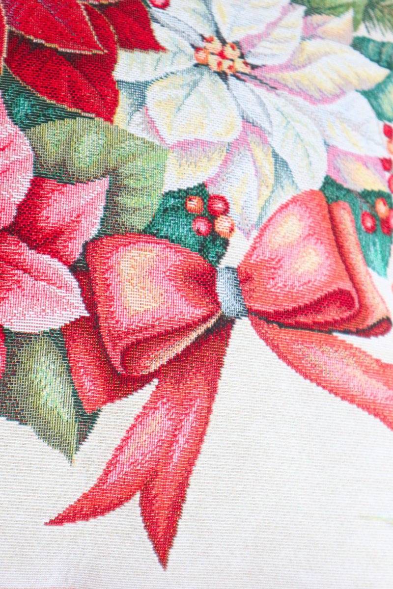 Cuscino 45x45 natalizio Biancheria Fiocco Federa Nat Mae - evabiancheria