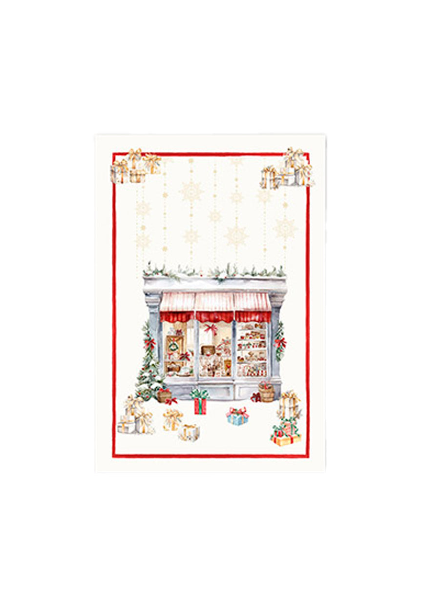 Torchon imprimé Noël Merry Christmas Linen 24 STR3 Tessitura Randi