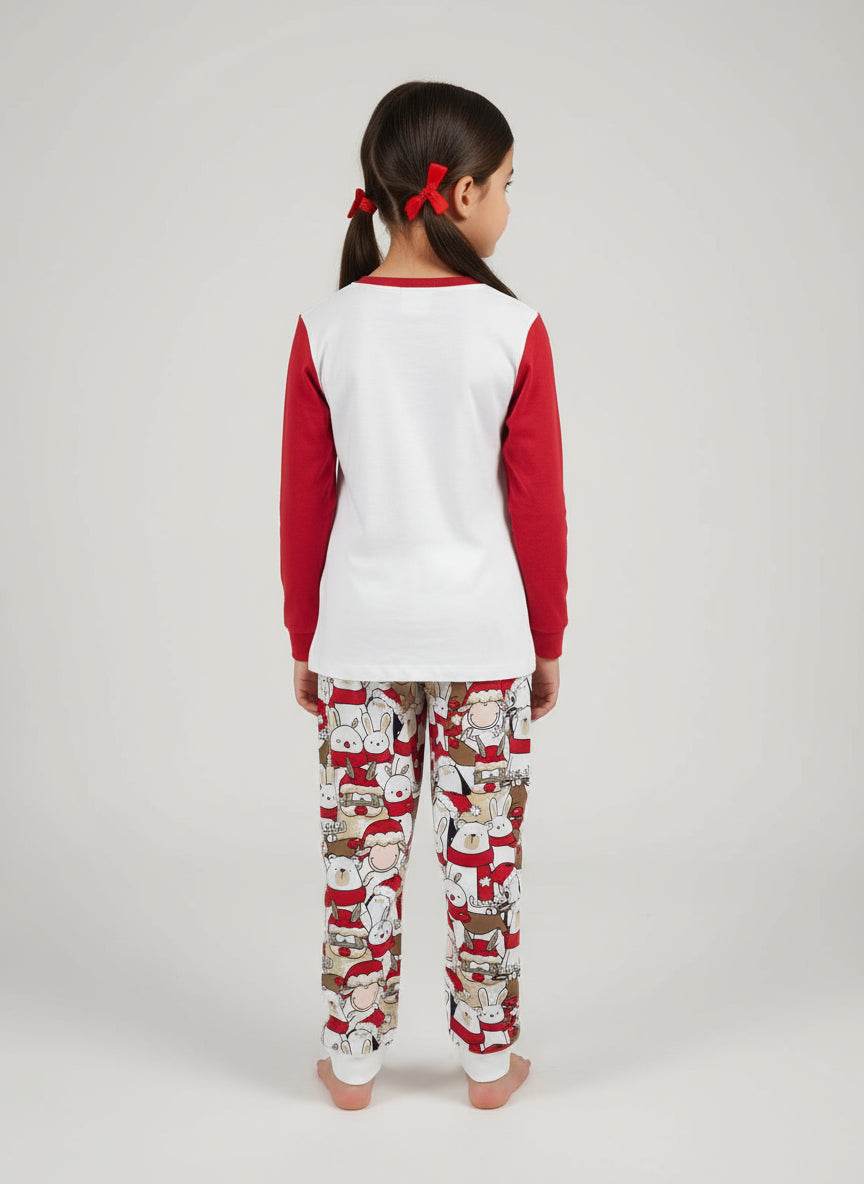 Pigiama girocollo natalizio Bambine e ragazze H6880 Happy People - evabiancheria