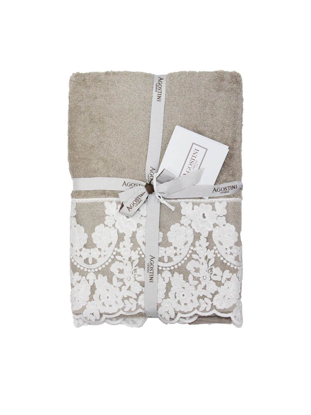 Asciugamani Coppia 1+1 Biancheria Cristal 1+1 Agostini - evabiancheria