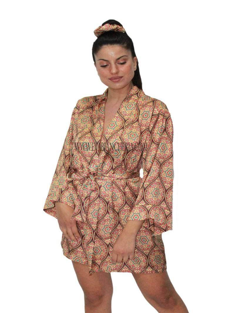 Kimono corto Donna ANDROMEDA ETNICO Filo D Angelo - evabiancheria