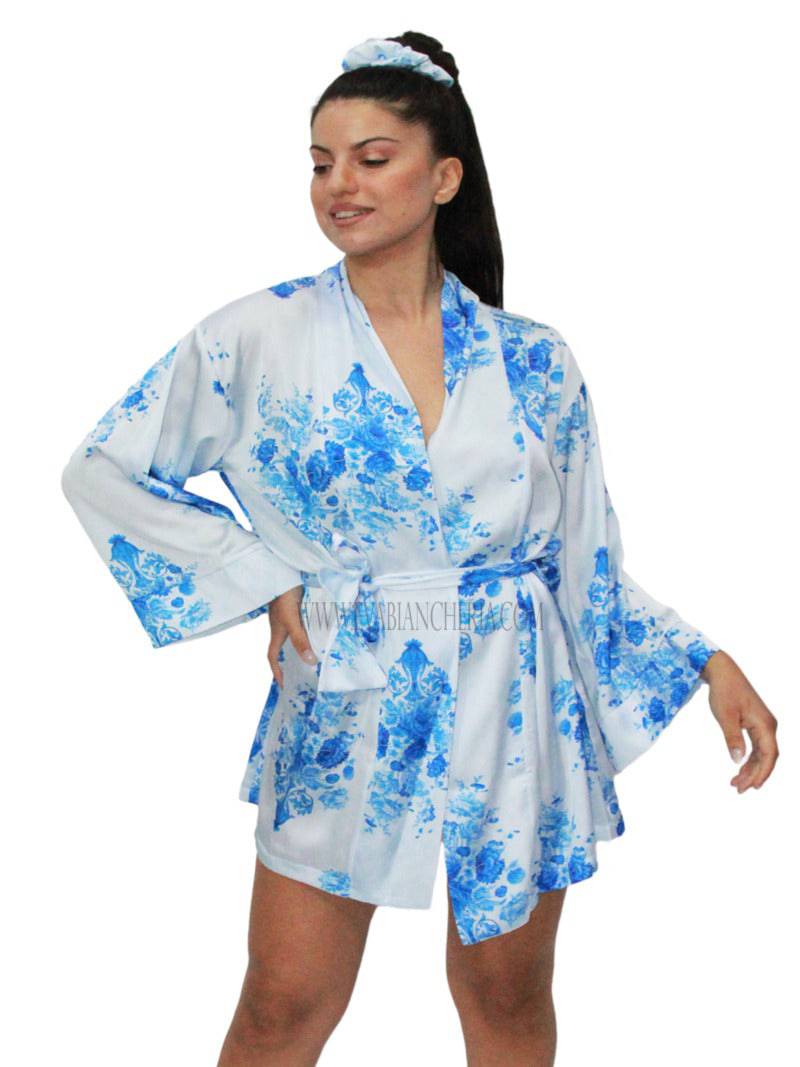 Kimono corto Donna ANDROMEDA FLOWERS Filo D Angelo evabiancheria