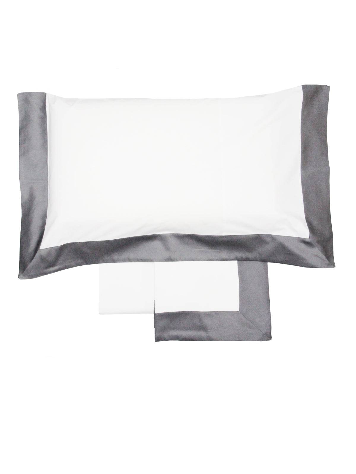 Lenzuola Bicolore Biancheria Balza Raso Cpl Eva Home - evabiancheria