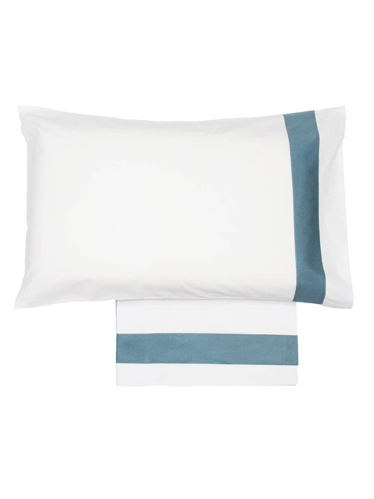 Lenzuola Bicolore Biancheria Time cpl Rebecca Home - evabiancheria
