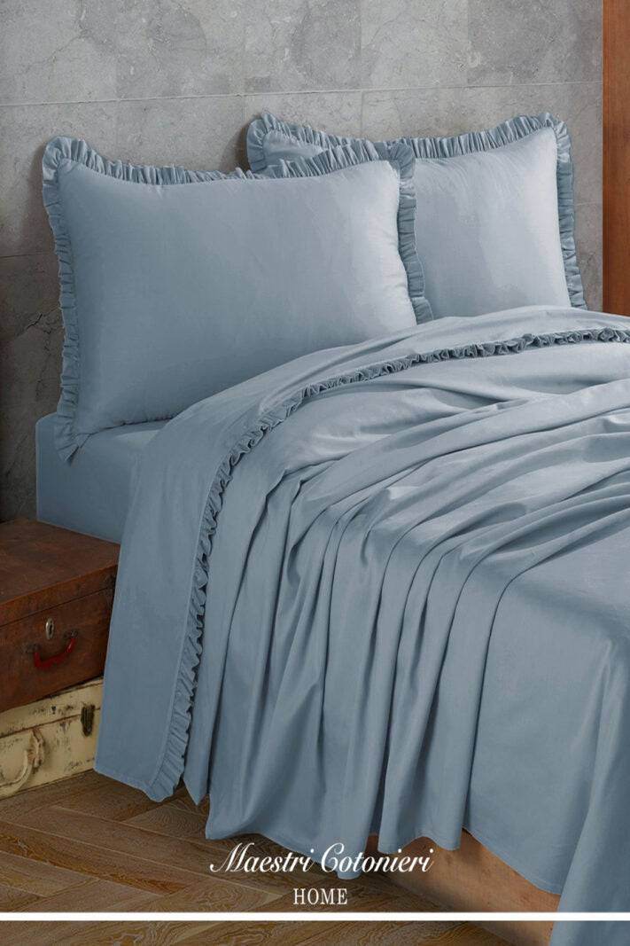 Lenzuola Tinta Unita Letto GINEVRA CPL Maestri Cotonieri - evabiancheria
