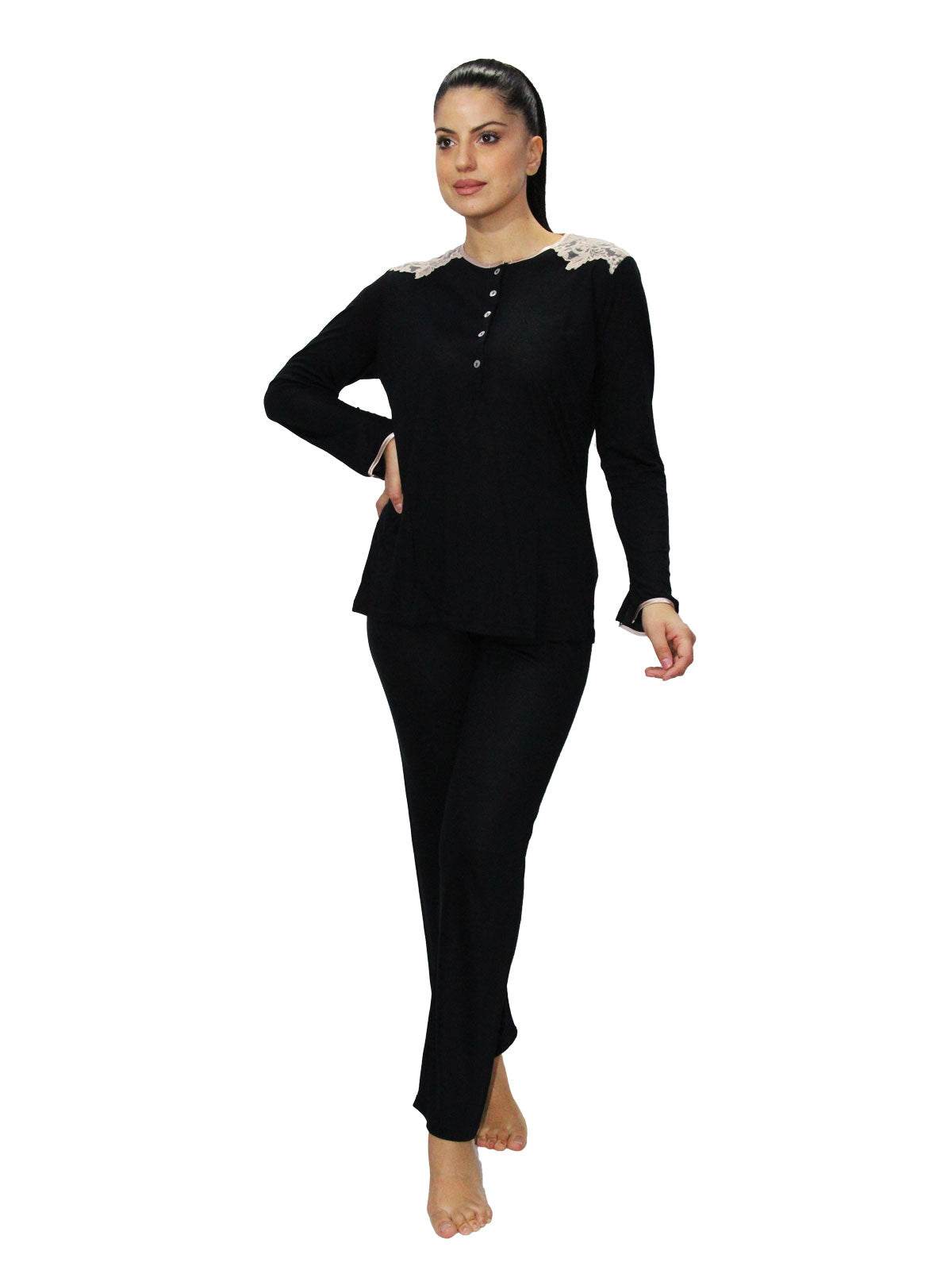 Pigiama Serafino Donna I24822 3 Prima Rosa - evabiancheria