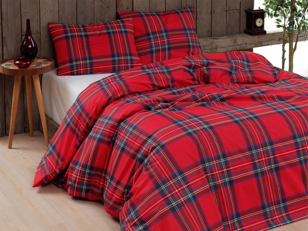 Parure housse de couette Noël Infinity Tartan Lin Daunex