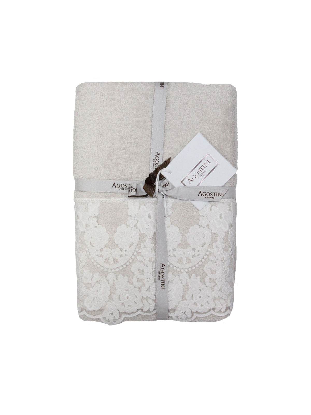 Asciugamani Coppia 1+1 Biancheria Cristal 1+1 Agostini - evabiancheria