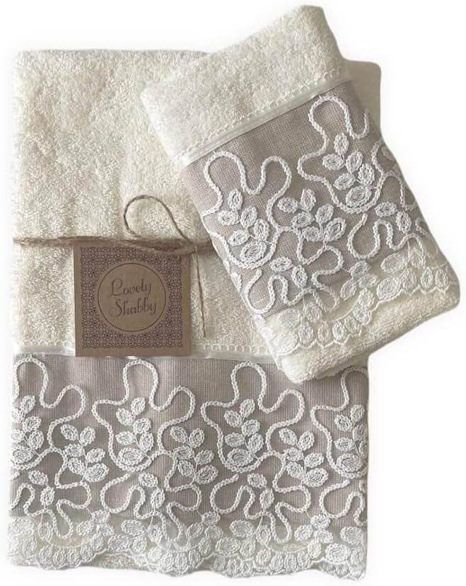 Asciugamani Coppia 1+1 Biancheria Bombon 1+1 Lovely Shabby - evabiancheria