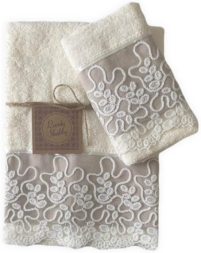 Paire de Serviettes 1+1 Bombon Lin 1+1 Lovely Shabby