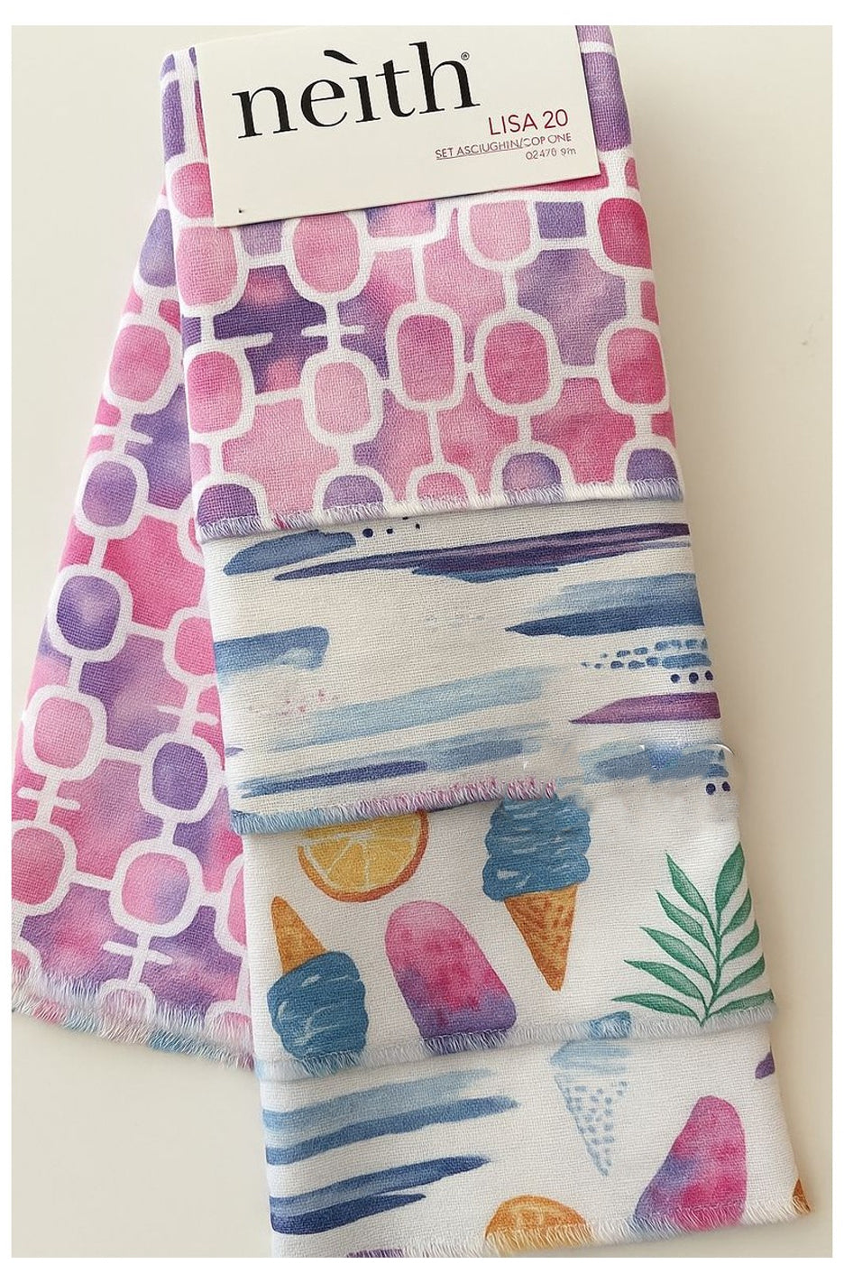 Strofinaccio Stampato Biancheria Lisa Strof set 3 Neith