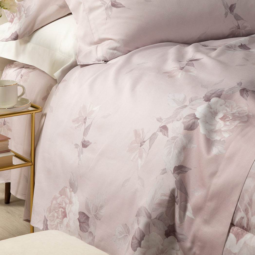 Trapunta Stampato Biancheria Rosa Alba Trap Caleffi - evabiancheria