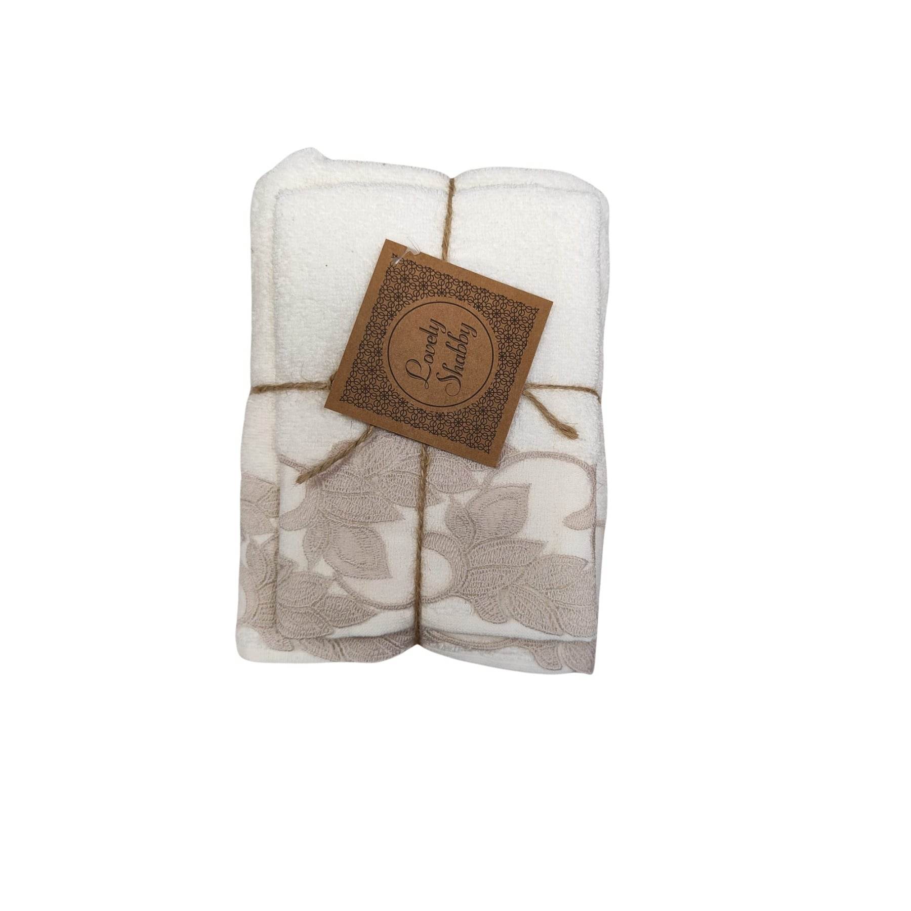 Asciugamani Coppia 1+1 Biancheria Florence 1+1 Lovely Shabby - evabiancheria