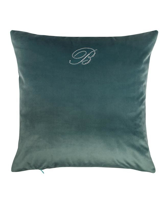 Coussin 42x42 Bleu Velours Lin Blumarine Home Coussin