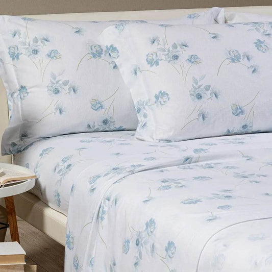 Lenzuola Stampato Biancheria Flores Cpl Caleffi - evabiancheria