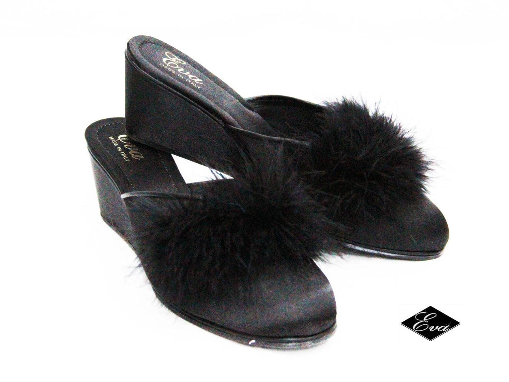 Pantofola Chiusa Donna LUNA CHIUSA MARABOU Eva Collection evabiancheria