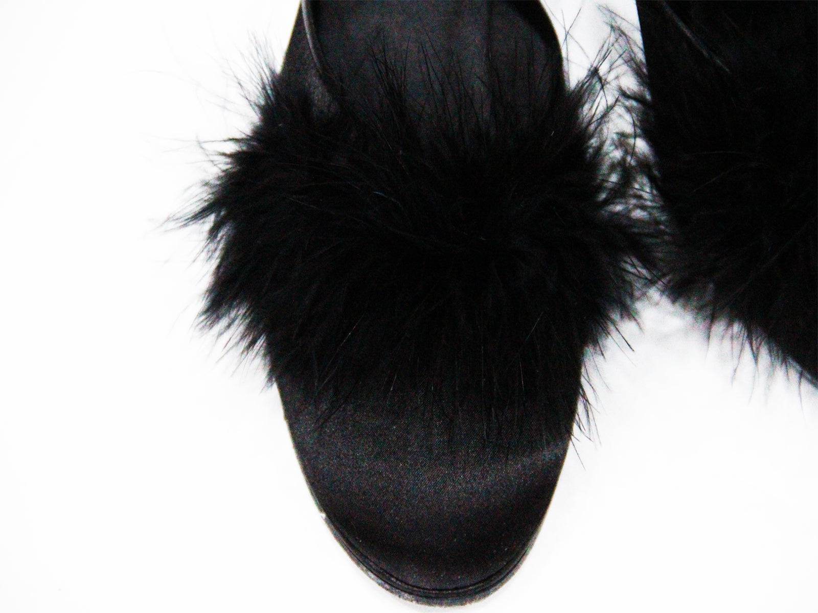 Pantofole Chiusa Donna LUNA CHIUSA MARABOU Eva Collection - evabiancheria